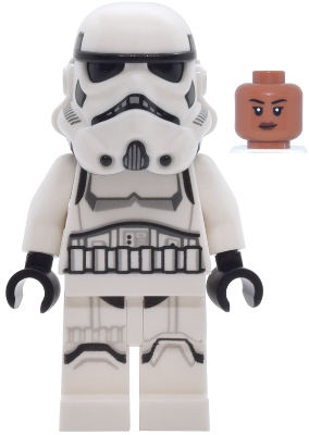 Imperial Stormtrooper - Female, Dual Molded Helmet with Light Bluish Gray Panels on Back, Shoulder Belts, Sienna Head