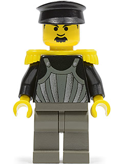 Time Twisters - Dark Gray Armor with Silver Stripes and Rivets, Yellow Epaulettes &#40;Professor Millennium / Commodore Schmidt&#41;