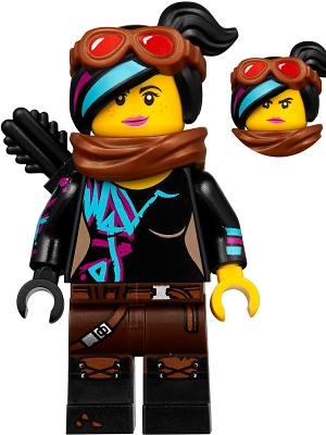 Lucy Wyldstyle with Black Quiver, Reddish Brown Scarf and Goggles, Smile / Angry
