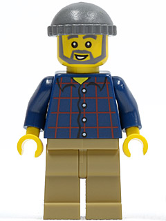LEGO Brand Store Male, Plaid Button Shirt, Dark Tan Legs &#40;no back printing&#41; {München}