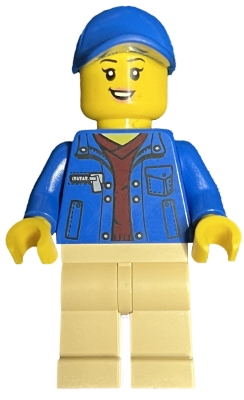 LEGO Delivery Truck Driver - Blue Jacket and Cap, Tan Legs