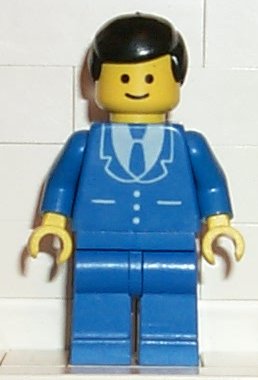 Suit with 3 Buttons Blue - Blue Legs, Black Male Hair