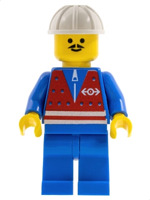 Red Vest and Zipper - Blue Legs, White Construction Helmet, Moustache