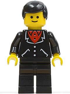 Suit with 3 Buttons Black - Black Legs, Black Male Hair