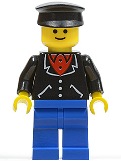Suit with 3 Buttons Black - Blue Legs, Black Hat