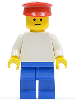 Plain White Torso with White Arms, Blue Legs, Red Hat