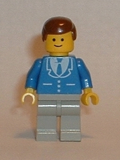 Suit with 3 Buttons Blue - Light Gray Legs, Brown Male Hair