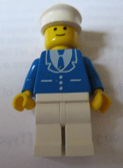 Suit with 3 Buttons Blue - White Legs, White Hat