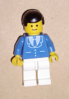 Suit with 3 Buttons Blue - White Legs, Black Male Hair