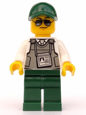 Security Officer - Dark Green Legs, Dark Green Cap with Hole, Sunglasses