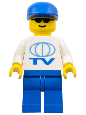 TV Logo Large Pattern, Blue Legs, Blue Cap, Sunglasses