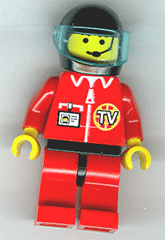 TV Logo in Globe on Red Jacket, Red Legs with Black Hips, Headset Pattern