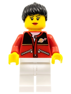 Woman, Red Jacket, White Legs, Black Hair (3626bpr0892 Head)