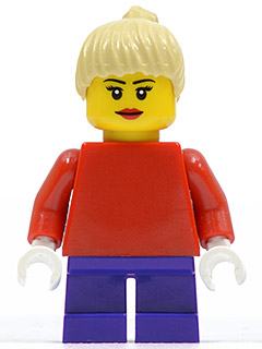 Girl, Plain Red Torso, Short Dark Purple Legs, Tan Hair (3626bpr0892 Head)