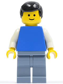 Blue Torso, Sand Blue Legs, Black Hair