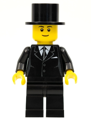 Groom, Black Suit, Black Top Hat, Black Eyebrows