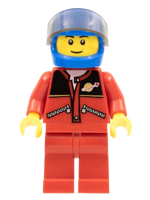 Red Jacket with Zipper Pockets and Classic Space Logo, Red Legs, Blue Helmet