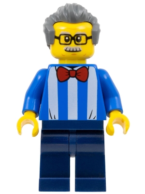Blue Torso, Dark Blue Legs, Dark BLuish Grey Hair - With Back Print