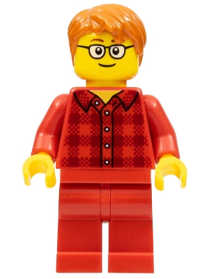 Male with Dark Orange Hair, Glasses, Red Flannel Shirt, Red Legs &#40;Ludo Red&#41;