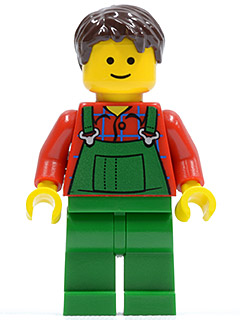 Farmer in Green Overalls