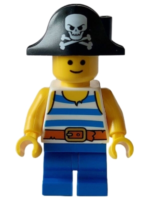 Blue Medium Legs, White Torso, Black Pirate Hat