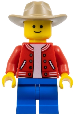 Red Torso, Blue Medium Legs, Tan Hat