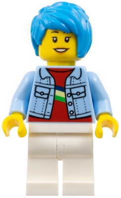 Aki Jones - Bright Light Blue Jacket, White Legs, Dark Azure Hair