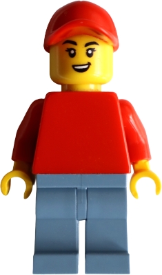 Red Torso, Sand Blue Legs, Red Cap