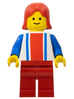 Vertical Lines Red & Blue - Blue Arms - Red Legs, Blue Arms, Red Female Hair