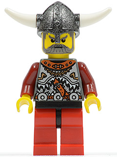Viking Red Chess Bishop - Horns Glued to Helmet