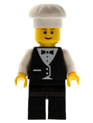 Waiter, Man, Black Suit and Bow Tie, Chef Hat