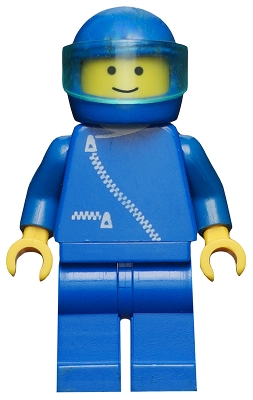 Jacket with Zipper - Blue, Blue Legs, Blue Helmet, Trans-Light Blue Visor