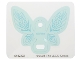 Part No: 104186  Name: Plastic Wings Butterfly / Fairy Shape with Blue Lines and Spirals on Trans-Light Blue Background Pattern