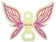 Part No: 42661pls01a  Name: Plastic Part for Set 42661 - Wings Fairy / Butterfly Shape with Magenta Veins on Bright Light Yellow Background Pattern