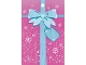 Part No: 51006  Name: Clikits Paper, Party Favor Bag with Snowflakes, Ribbon, and Bow on Dark Pink Background Pattern