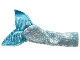 Part No: 51154  Name: Belville Fishtail for Adult with Medium Blue Fins, Medium Blue Spots, Silver Overlay Pattern
