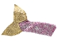 Part No: 51155  Name: Belville Fishtail for Child with Gold Fins, Dark Pink Spots, Silver Overlay Pattern