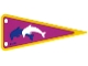 Part No: 5845pls01  Name: Plastic Part for Set  5845 - Dark Pink and Yellow Pennant Flag with Blue and White Dolphins Pattern