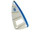 Part No: 6351pls01  Name: Plastic Part for Set 6351 - White Sail with Trans-Clear Window, Light Gray Stripes, Blue Spine, and Number 8 Pattern