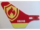 Lot ID: 234192612  Part No: 69609  Name: Plastic Tail for Flying Helicopter with '60248' and Fire Logo Pattern