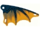 Part No: 7016pls01a  Name: Plastic Part for Set  7016 - Scalloped Wing with Dark Blue Limb and Bright Light Orange Membranes Pattern