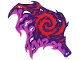 Part No: 71832pls01a  Name: Plastic Part for Set 71832 - Dragon Wing with Dark Purple and Magenta Skin and Red Energy Swirl, LEGO Copyright on Right Pattern