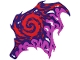 Part No: 71832pls01b  Name: Plastic Part for Set 71832 - Dragon Wing with Dark Purple and Magenta Skin and Red Energy Swirl, LEGO Copyright on Left Pattern