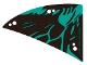 Part No: 75572pls01c  Name: Plastic Part for Set 75572 - Wing Banshee Ikran Left Tailwing with Dark Turquoise and Dark Brown Skin Pattern