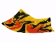 Part No: 75574pls01c  Name: Plastic Part for Set 75574 - Wing Dragon Toruk Left with Black Veins and Red, Bright Light Orange, and Yellow Trim Pattern