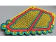 Part No: 80012pls01g  Name: Plastic Part for Set 80012 - Armor Skirt Right with Dark Turquoise and Red Bands, Black Stitching, and Gold Chain Mail Pattern
