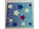 Part No: clikits076pb17  Name: Clikits Frame Insert, Paper 4 x 4 with Stars and Spots on Blue Gradient Background Pattern
