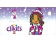 Part No: clikits117pb05  Name: Clikits Paper, Gift Tag with Hole with Snowman, Snowballs, Snowflakes, Logo, and Daisy Character Pattern