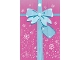 Part No: clikits208pb04  Name: Clikits Paper, Party Favor Bag with Snowflakes, Ribbon, and Bow on Dark Pink Background Pattern