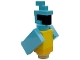 Part No: mineparrot03  Name: Minecraft Parrot, Medium Azure Plain Wings - Brick Built